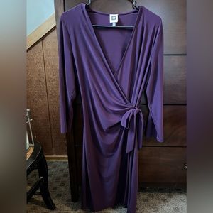Women’s plum color wrap/tie dress